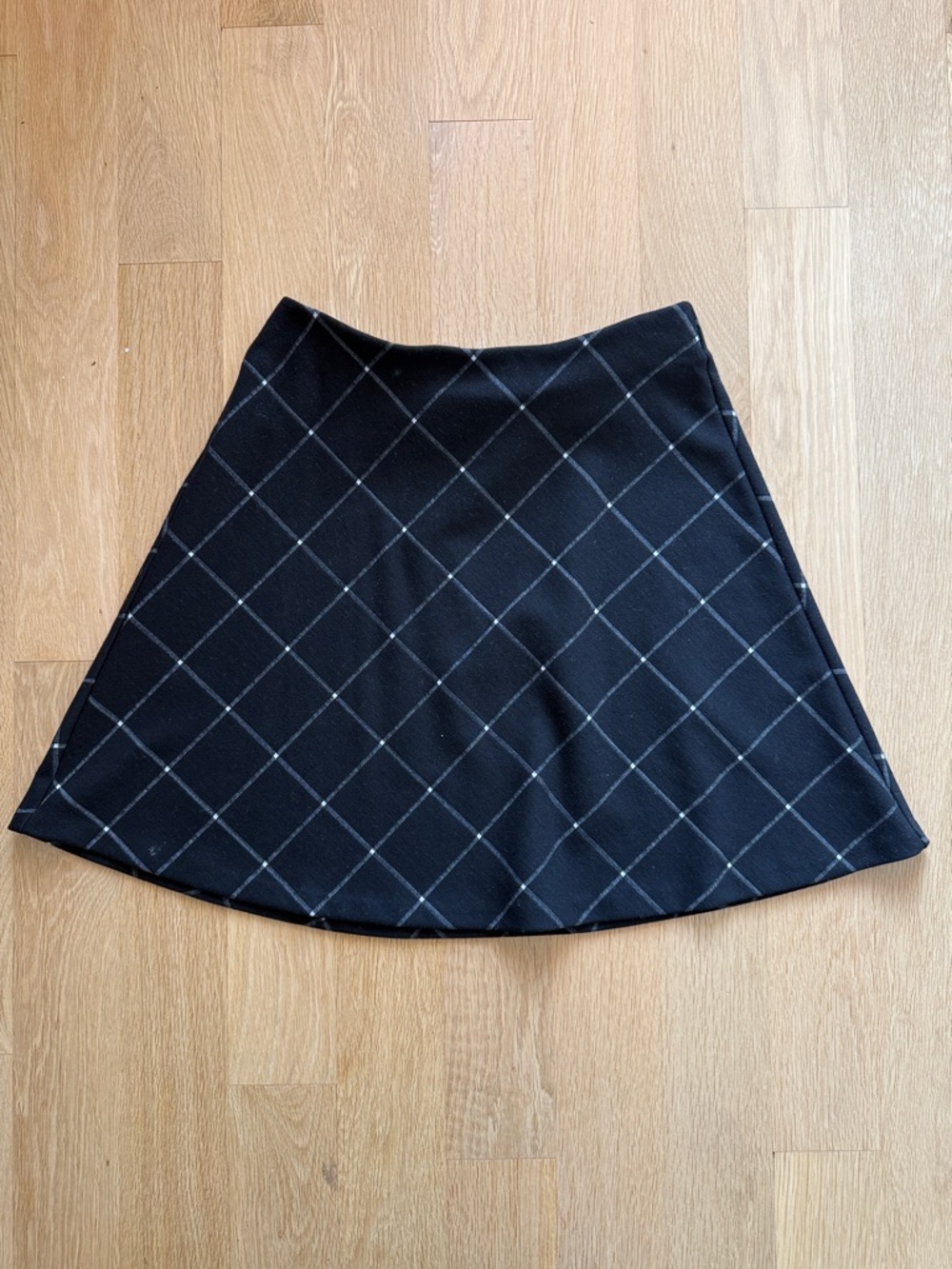 LOFT Black Windowpane Skirt